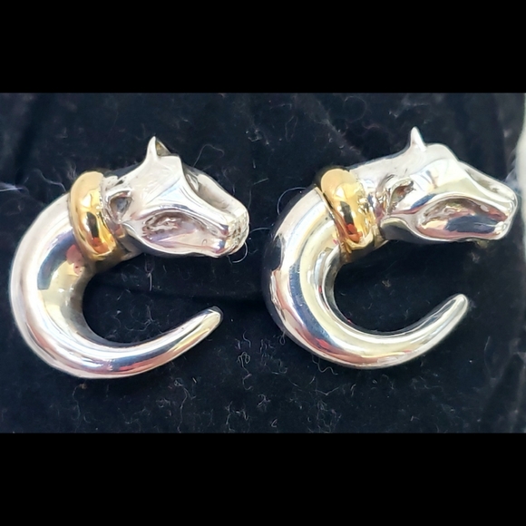 18K Gold Vintage 3PC Panther Ring & Earrings